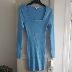 Bar III Light Blue Long Sleeve Dress